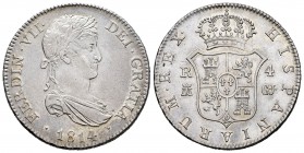 Fernando VII (1808-1833). 4 reales. 1814. Madrid. GJ. (Cal-754). Ag. 13,40 g. Primer año de busto laureado. Tono. Restos de brillo original. Rara. EBC...