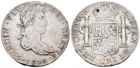 Fernando VII (1808-1833). 8 reales. 1814. Guadalajara. MR. (Cal-438). Ag. 26,63 g. Defecto en la corona y rayitas. Escasa. MBC/MBC+. Est...150,00. 
...