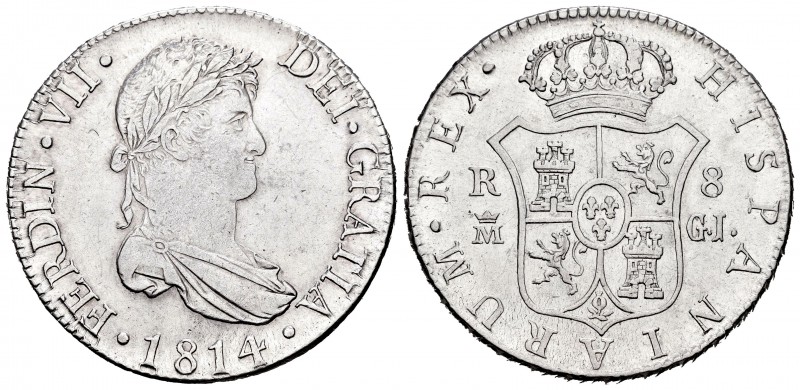 Fernando VII (1808-1833). 8 reales. 1814. Madrid. GJ. (Cal-503). Ag. 26,74 g. Pr...