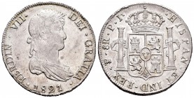 Fernando VII (1808-1833). 8 reales. 1821. Potosí. PJ. (Cal-610). Ag. 27,01 g. Buen ejemplar. EBC. Est...160,00. 

Ferdinand VII (1808-1833). 8 reale...