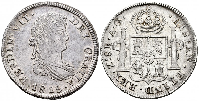 Fernando VII (1808-1833). 8 reales. 1819. Zacatecas. AG. (Cal-690). Ag. 26,31 g....
