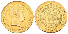 Fernando VII (1808-1833). 80 reales. 1822. Madrid. SR. (Cal-218). Au. 6,80 g. EBC. Est...350,00. 

Ferdinand VII (1808-1833). 80 reales. 1822. Madri...