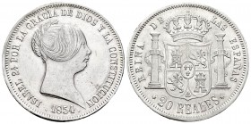 Isabel II (1833-1868). 20 reales. 1854. Madrid. (Cal-192). Ag. 25,90 g. Mínimas marcas. Parte de brillo original. Atractiva. EBC/EBC+. Est...320,00. ...