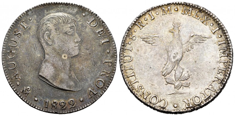 México. Agustín de Iturbide. 8 reales. 1822. México. JM. (Km-304). Ag. 26,98 g. ...