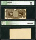 Prueba del reverso de 50 pesetas. Prueba realizada por (ABNCo) American Banknote Company de New York y diseñada para el Banco de España con papel de l...