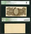 Prueba del reverso de 100 pesetas. Prueba realizada por (ABNCo) American Banknote Company de New York y diseñada para el Banco de España con papel de ...