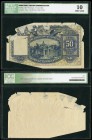 Hong Kong. 50 dollars. (P-175 similar). Prueba de color. Inutilizada y realizada por Bradbury and Wilkinson para el billete de 50 dollars de 1934. Enc...