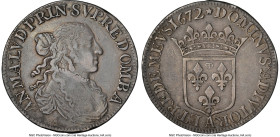 Dombes. Anne Marie Louise D'Orleans 1/2 Ecu 1672-A VF35 NGC, Trévoux mint, cf. KM45 (1672 Unlisted). 2nd Type. These late 17th century issues are gene...