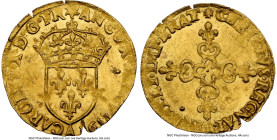 Charles X, Cardinal of Bourbon gold Ecu d'or au Soleil 1591-A MS64 NGC, Paris mint, Fr-389, Dup-1172. 3.35gm. Struck under the Cardinal of Bourbon, Ch...