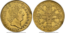 Louis XIV gold Louis d'Or 1701-N AU Details (Cleaned) NGC, Montpellier mint, KM334.14, Gad-253 (R). Host date reads 1694. Our firms' first opportunity...