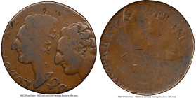 Louis XVI Mint Error - Double Struck with Reverse Indent 1/2 Sol 1791 Good 6 Brown NGC, KM586. Mint Mark Ineligible. Scallop assayer mark. HID09801242...