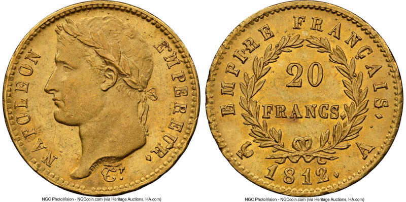 Napoleon gold 20 Francs 1812-A MS61 NGC, Paris mint, KM695.1, Gad-1025. HID09801...