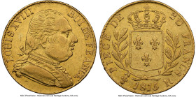 Louis XVIII gold 20 Francs 1815-R XF45 NGC, London mint, KM706.7, Gad-1027. Struck during the exile of Louis XVIII in London. It is said that these fa...