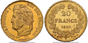 Louis Philippe I gold 20 Francs 1840-A MS63 NGC, Paris mint, KM750.1. HID09801242017 © 2024 Heritage Auctions | All Rights Reserved www.HA.com/TexasAu...