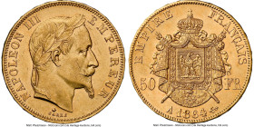 Napoleon III gold 50 Francs 1864-A AU55 NGC, Paris mint, KM804.1, Gad-1112. HID09801242017 © 2024 Heritage Auctions | All Rights Reserved www.HA.com/T...
