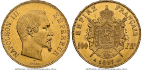 Napoleon III gold 100 Francs 1857-A AU58 NGC, Paris mint, KM786.1, Gad-1135. Nearly a Mint State designation. HID09801242017 © 2024 Heritage Auctions ...