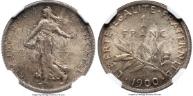 Republic Franc 1900 MS64 NGC, Paris mint, KM844.1. A lovely French type presenting the iconic Sower design that is consistently used in French culture...