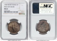 Republic silver Piefort 2 Francs 1928 MS63 NGC, Maz-2573. Presently tied with one other for the highest grade at NGC, and the first of its type to be ...