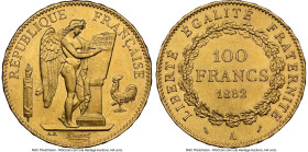 Republic gold 100 Francs 1882-A MS63 NGC, Paris mint, KM832, Fr-590. An excellent Choice example of this popular French type. HID09801242017 © 2024 He...