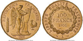 Republic gold 100 Francs 1901-A MS61 NGC, Paris mint, KM832, Gad-1137. HID09801242017 © 2024 Heritage Auctions | All Rights Reserved www.HA.com/TexasA...