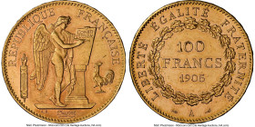 Republic gold 100 Francs 1905-A MS62 NGC, Paris mint, KM832, Gad-1137. HID09801242017 © 2024 Heritage Auctions | All Rights Reserved www.HA.com/TexasA...