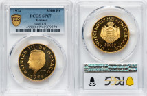 Rainier III gold Specimen 3000 Francs 1974 SP67 PCGS, Paris mint, KM-XM3, Gad-171. Struck for the 25th anniversary of Rainier's reign. The Standard Ca...
