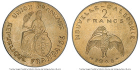 Republic 4-Piece Lot of Certified Assorted Essai Specimen Francs 1948-(a) PCGS, 1) 2 Francs SP65, KM-E5, Lec-29, Sans Listel 2) 2 Francs SP63, KM-E6, ...