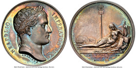 Napoleon silver "Crossing of the Vistula" Medal 1807-Dated MS64 NGC, Bramsen-620. Edge: Cornucopia. By Andrieu and Brenet. 40mm. Presented with an unc...