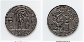 Louis XVI 3-Piece Lot of Uncertified lead Medals 1798-Dated XF, 1) "Regeneration of France", 44mm. 2) "Storming of Bastille", 44mm. 3) bronzed "Les Tr...
