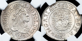 Leopold I., 3 Kreuzer 1661, KB, Kremnitz