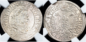 Leopold I., 3 Kreuzer 1665, Vienna TOP POP