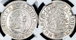 Leopold I., 6 Kreuzer 1670, KB, Kremnitz