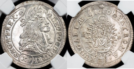 Leopold I., 15 Kreuzer 1680, KB, Kremnitz
