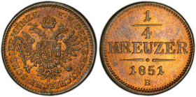 Franz Joseph I., 1/4 Kreuzer 1851, B TOP POP