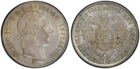 Franz Joseph I., 20 Kreuzer 1855, KB, Kremnitz TOP POP