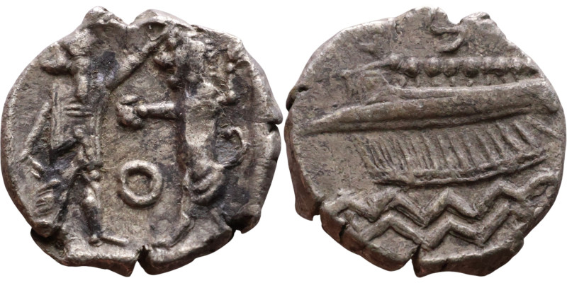 PHOENICIA: Sidon (4th century) Ar Obol Obverse: Galley l.; legend in Phoenician,...
