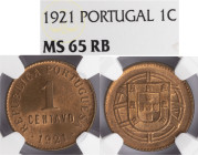 República Portuguesa - 1 Centavo 1921, NGC MS 65RB, A.G:01.05