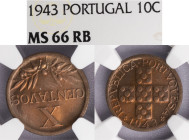 República Portuguesa - X Centavos 1943, NGC MS 66RB, A.G:10.02