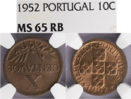 República Portuguesa - X Centavos 1952, NGC MS 65RB, A.G:10.12
