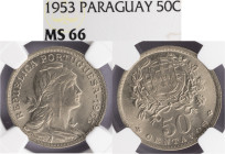 República Portuguesa - 50 Centavos 1953, NGC MS 66, A.G:20.15