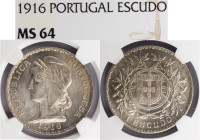 República Portuguesa - 1 Escudo 1916, NGC MS 64, A.G:23.02