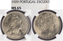 República Portuguesa - 1 Escudo 1929, NGC MS 65, A.G:25.03