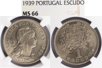 República Portuguesa - 1 Escudo 1939, NGC MS 66, A.G:25.07
