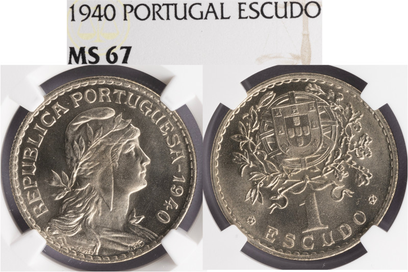 República Portuguesa - 1 Escudo 1940, NGC MS 67, A.G:25.08