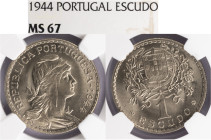 República Portuguesa - 1 Escudo 1944, NGC MS 67, A.G:25.09