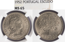 República Portuguesa - 1 Escudo 1952, NGC MS 65, A.G:25.13