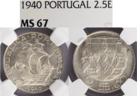 República Portuguesa - 2$50 1940, NGC MS67, A.G:30.04, Top grade