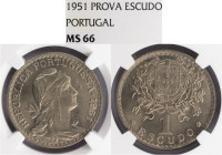 Ensaio e Prova - 1 Escudo 1951, NGC MS66, Prova
