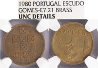 Ensaio e Prova - 1 Escudo 1980, NGC UNC Details Surface Hairlines, A.G:E7.21