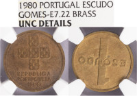 Ensaio e Prova - 1 Escudo 1980, NGC UNC Details Surface Hairlines, A.G:E7.22